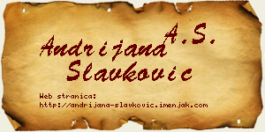 Andrijana Slavković vizit kartica